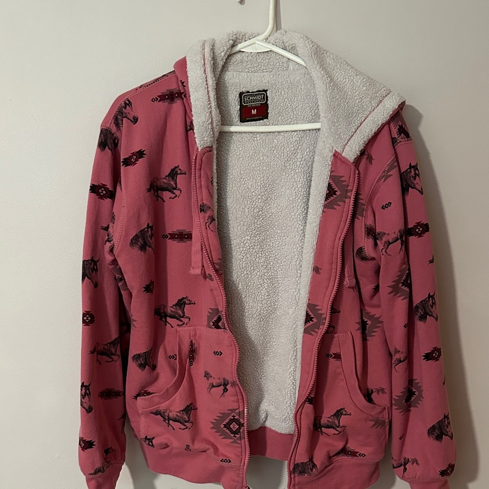 CE Schmidt Workwear Pink Horse Print Hoodie